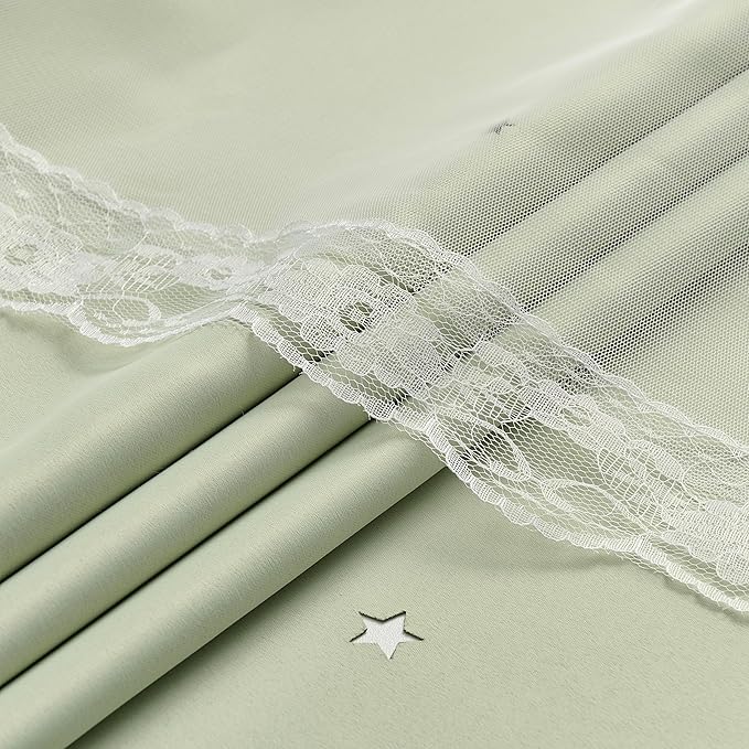 XiDi Sage Green Blackout Curtains for Girls Bedroom Living Room 63 Inch Length 2 Panels Thermal Insulated Room Darkening Grommet Window Drapes for Nursery Kids Boys Light Green W34 x L63