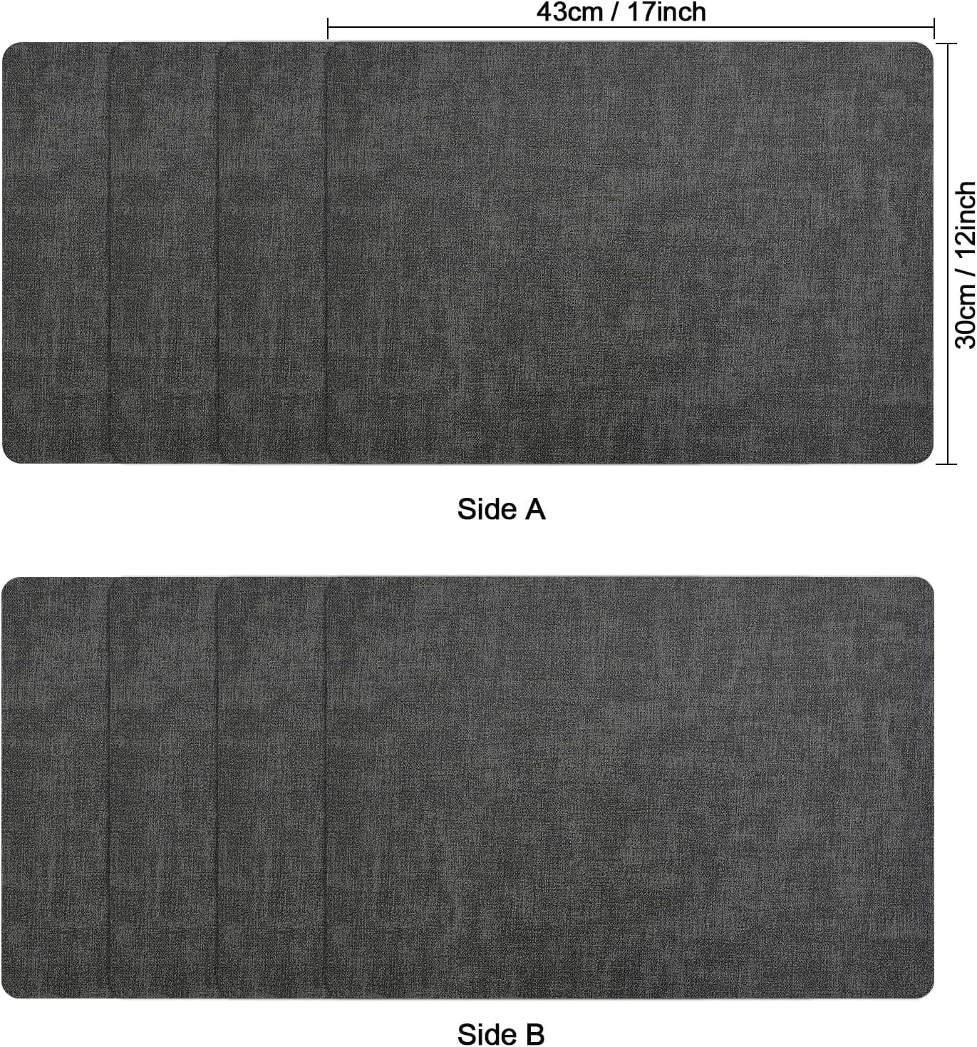 Myir JUN Placemats Dual Sided, Faux Leather Place Mats Set of 6 Indoor for Dining Table Outdoor Placemat Square Non-Slip Washable Table Mats (Gray, Set of 6)