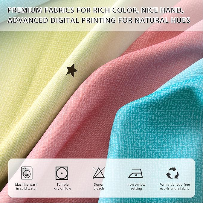 XiDi Girls Bedroom Curtains - Rainbow Unicorn Princess Ombre Blackout Curtains, 72 Inches Long Pink/Blue