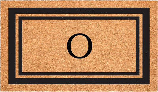 Calloway Mills 152961830O Black Border 18" x 30" Monogram Doormat, (Letter O)