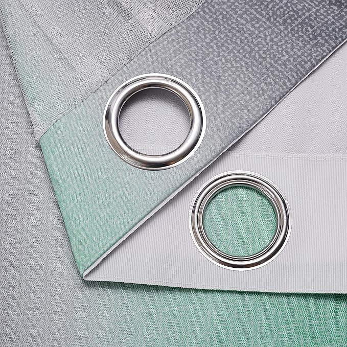 XiDi Curtains for Bedroom Decor, Rainbow Green LightgreyGrey34/45/1