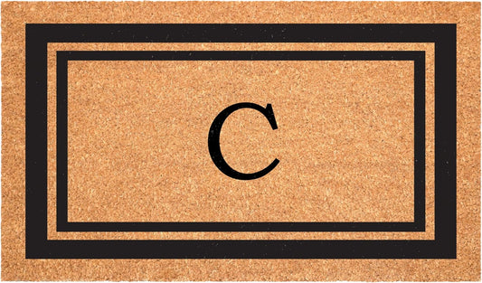 Calloway Mills 152963048C Black Border 30" x 48" Monogram Doormat Letter (C)