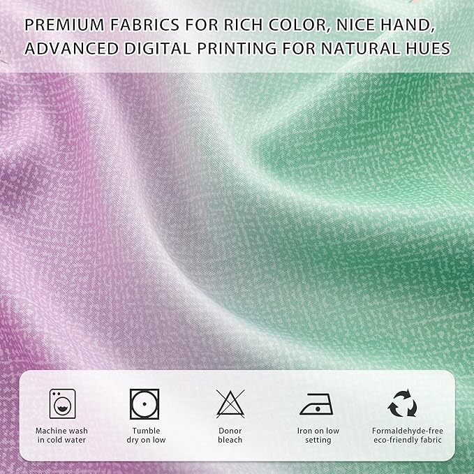 XiDi Green Purple Blue Curtains for Girls Bedroom Decor Kids Blackout Curtains for Nursery Room Darkening Rainbow Princess Unicorn Wall Decals Little Girl 52x54 Inches Long 2 Panels Set