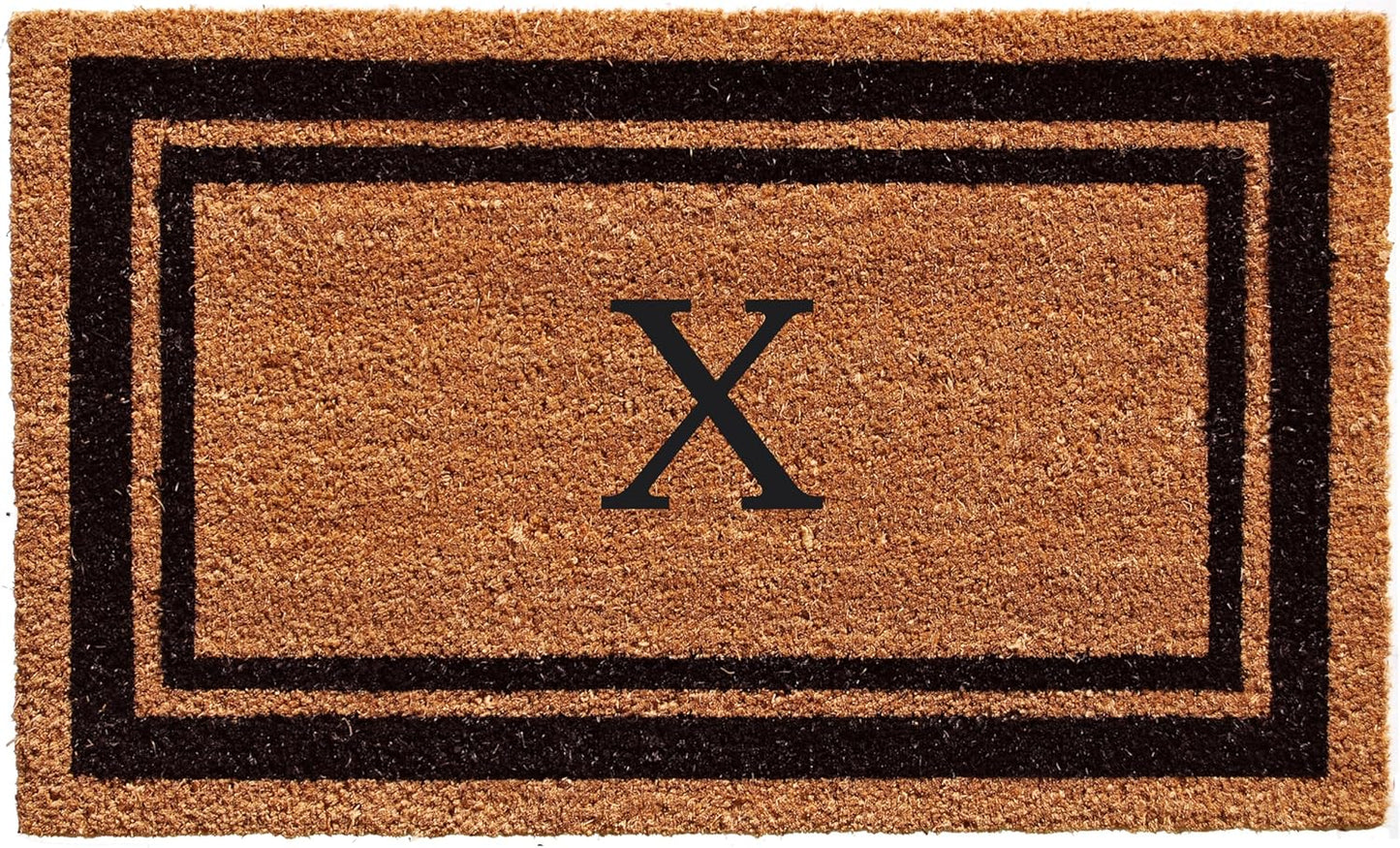 Calloway Mills 152962436X Black Border 24" x 36" Monogram Doormat, (Letter X)