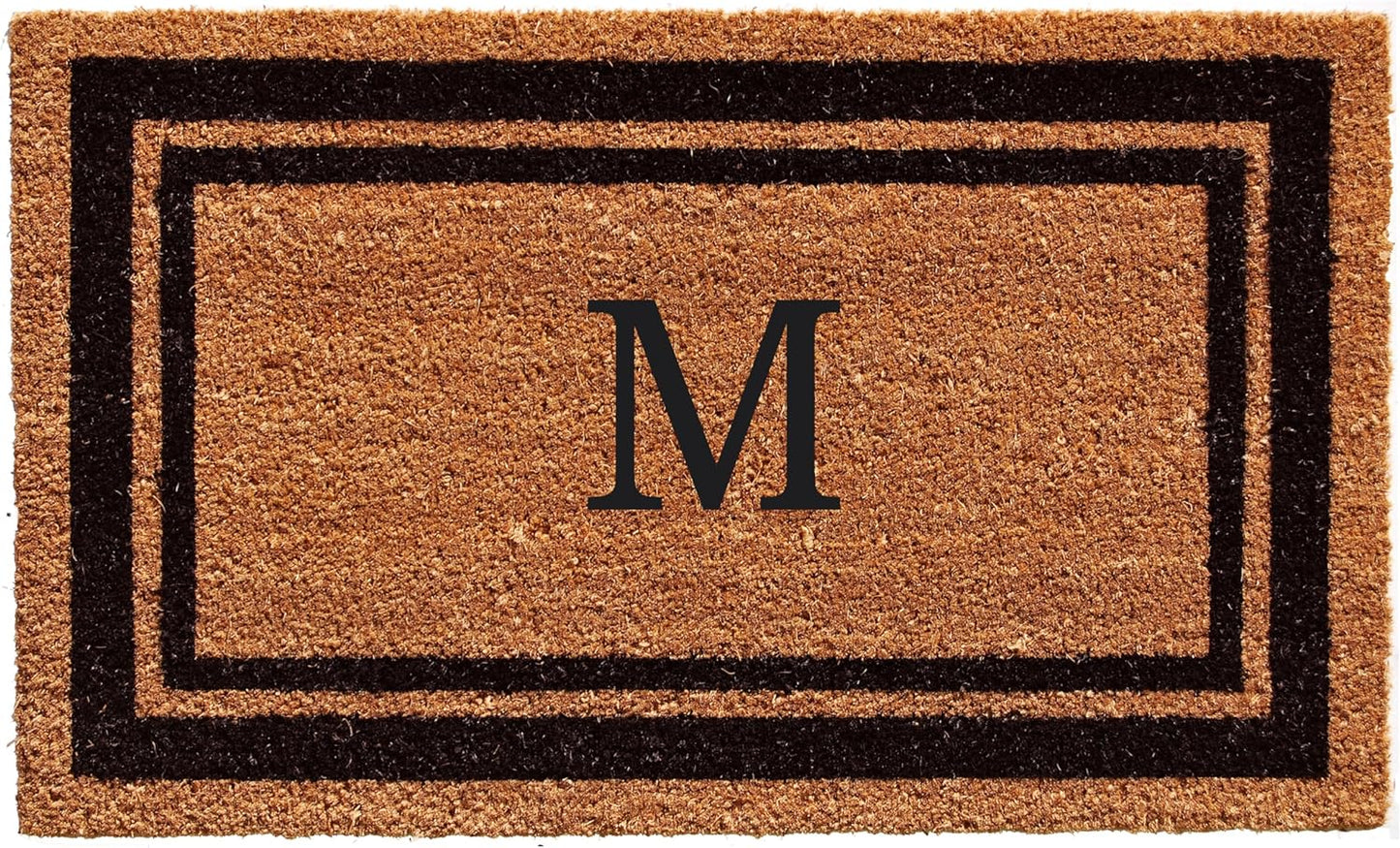 Calloway Mills 152963672M Black Border 36" x 72" Monogram Doormat Letter (M)