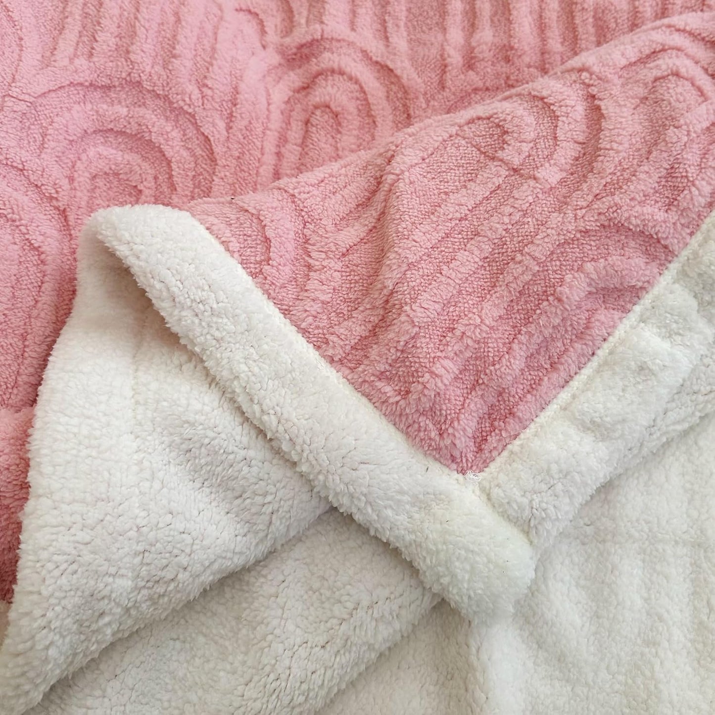 UKELER Sherpa Fleece Blanket 60 × 80 inch, Ultra Soft Twin Size Throw Blanket for All Season, Cozy Plush Arch Blankets for Bed Couch Sofa Office Camping, Off-White