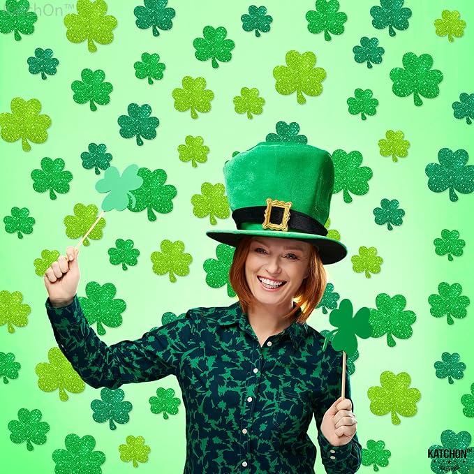 KatchOn, Glitter Shamrock Cutouts for Shamrock Decorations - Pack of 45 | St Patricks Day Cutouts | St Patricks Day Decorations, St Patricks Day Bulletin Board Decorations, Saint Patricks Day Decor