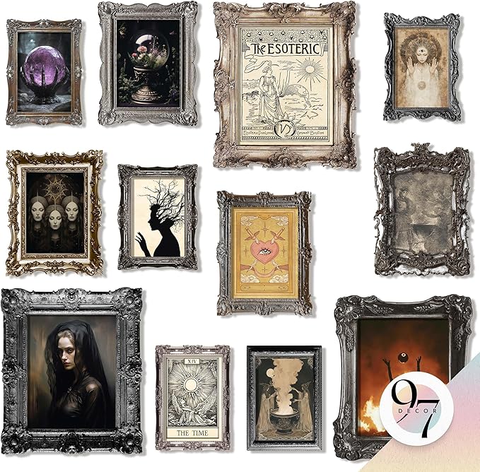 97 Decor Witchy Room Decor Aesthetic - Vintage Gothic Decorations For Bedroom, Horror Goth Room Aesthetic, Halloween Witchy Wall Art Prints, Creepy Dark Witch Posters Spooky Wall Decor (Unframed)