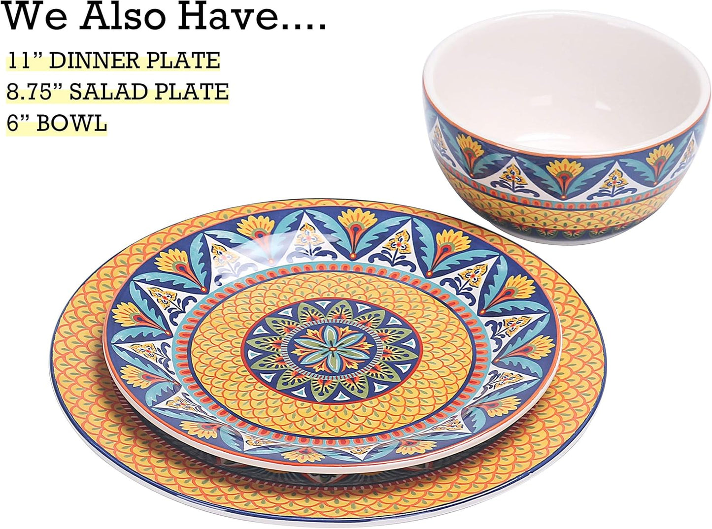 Bico Havana Ceramic 14 inch Rectangular Serving Platter, Set of 2, for Serving Salad, Pasta, Cheese, Ham, Appetizer, Microwave & Dishwasher Safe