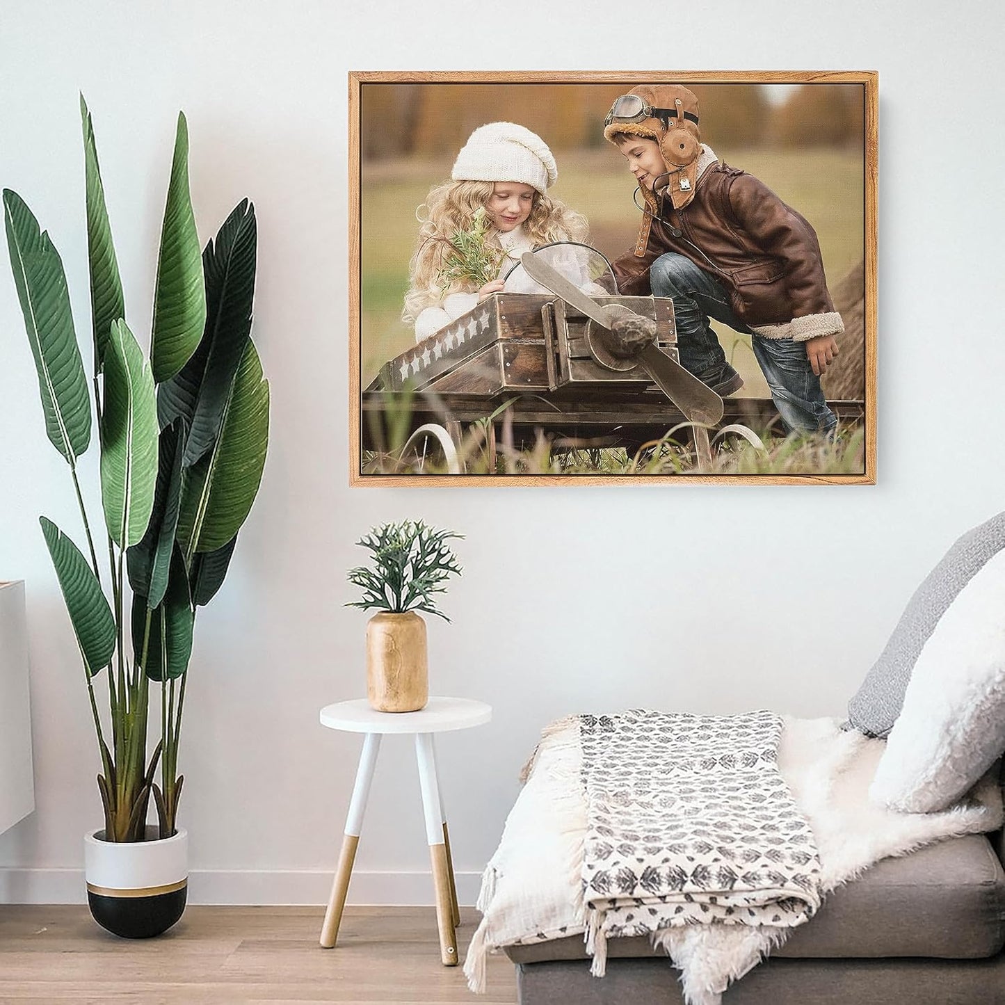 Personalized Custom Canvas Prints: Photo On Canvas (Light Brown, 8x10) Transform Your Photos into Stunning Framed Wall Art Digitally Printed Photo To Canvas Ideal for Home Decor, Gifts Keepsakes.