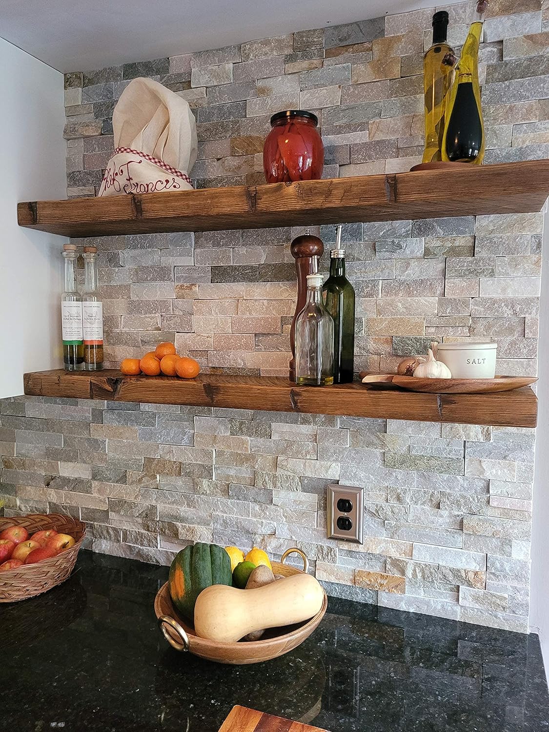 joelsantiques - 60 Inch Wooden Floating Shelves for Wall - 60x9x2 in - Made of Natural Wood - Long Heavy Duty Rustic Wall Shelves for Bedroom - Perfect for Living Room, Kitchen - Medium Brown