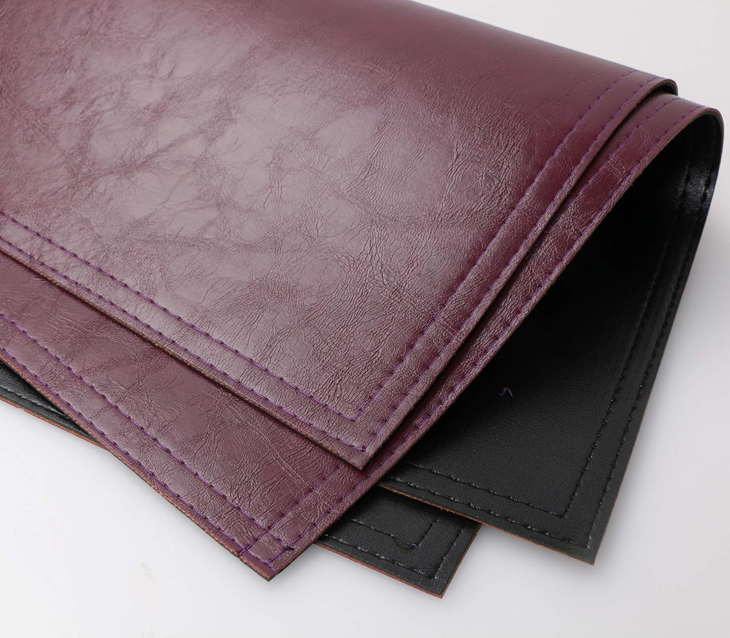 Waterproof PU Placemats, Faux Leather Dining Table Mat, Set of 6, Easy to Wipe Off Scrub Vinyl Mat, Heat & Stain Resistant for Office Conference Table, Home Decor