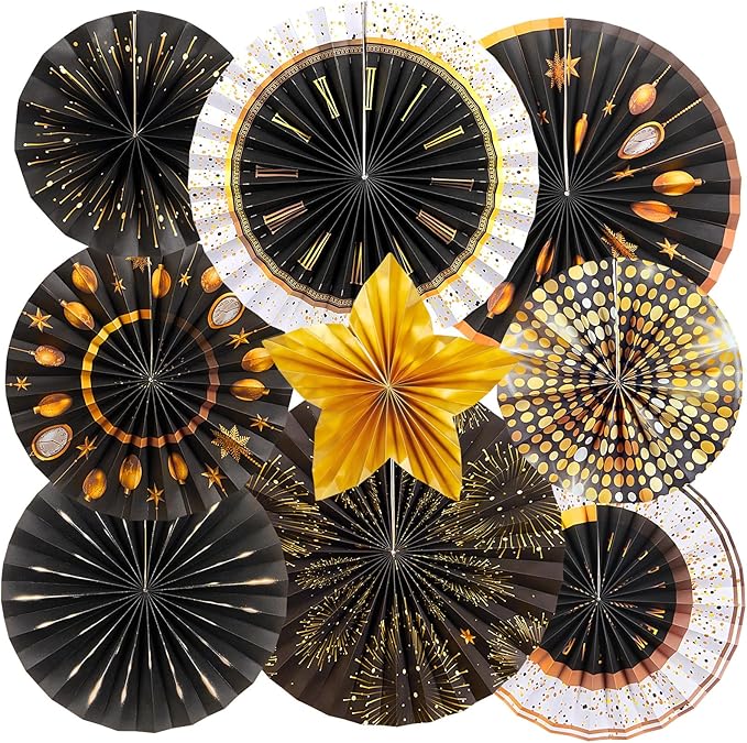 2025 New Year Party Decorations New Years Eve Ceiling Hanging Decor with Fireworks New Year Countdown Party Supplies for Home Office Classroom Hello 2025 Theme Party