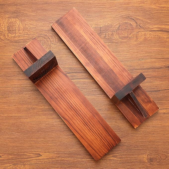 OwnMy Set of 2 Wooden Wall Candle Sconces Rustic Wall Mount Wooden Pillar Candle Sconces, Brown Farmhouse Wall Candle Sconce Vintage Hanging Candle Holders Decors for Living Room