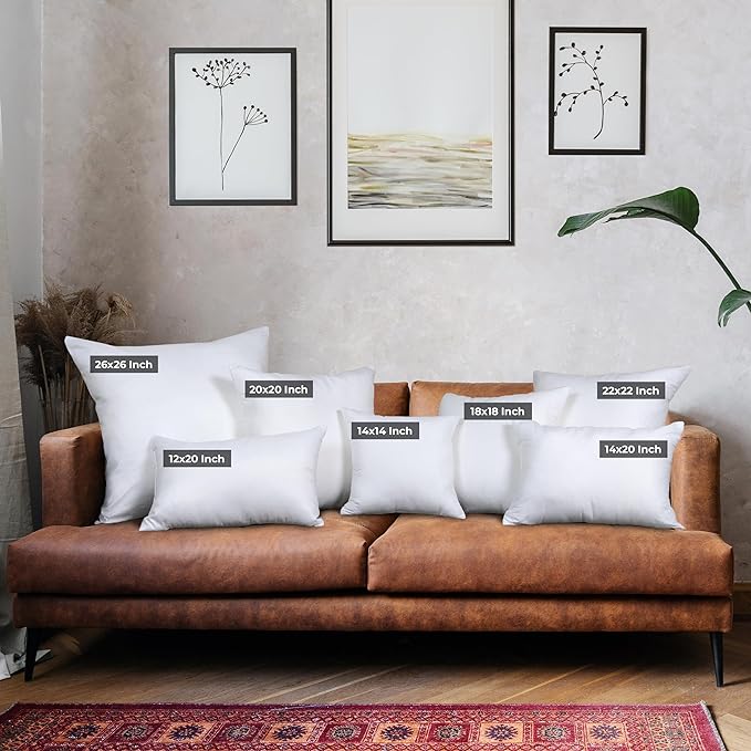 Utopia Bedding Throw Pillows (Set of 6, White) – 16 x 16 Inches Down Alternative Pillows for Bed, Sofa, and Couch - Fluffy Decorative Stuffer Pillow for Indoors & Outdoors