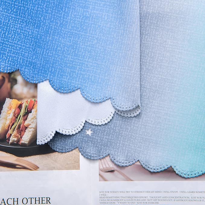 XiDi Curtains for Bedroom Decor, Rainbow BluGrenGrey-34-96
