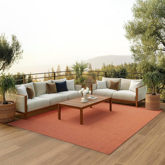 Nourison Home Positano 6' x 9' Terracotta Fabric Modern Area Rug (6' x 9')