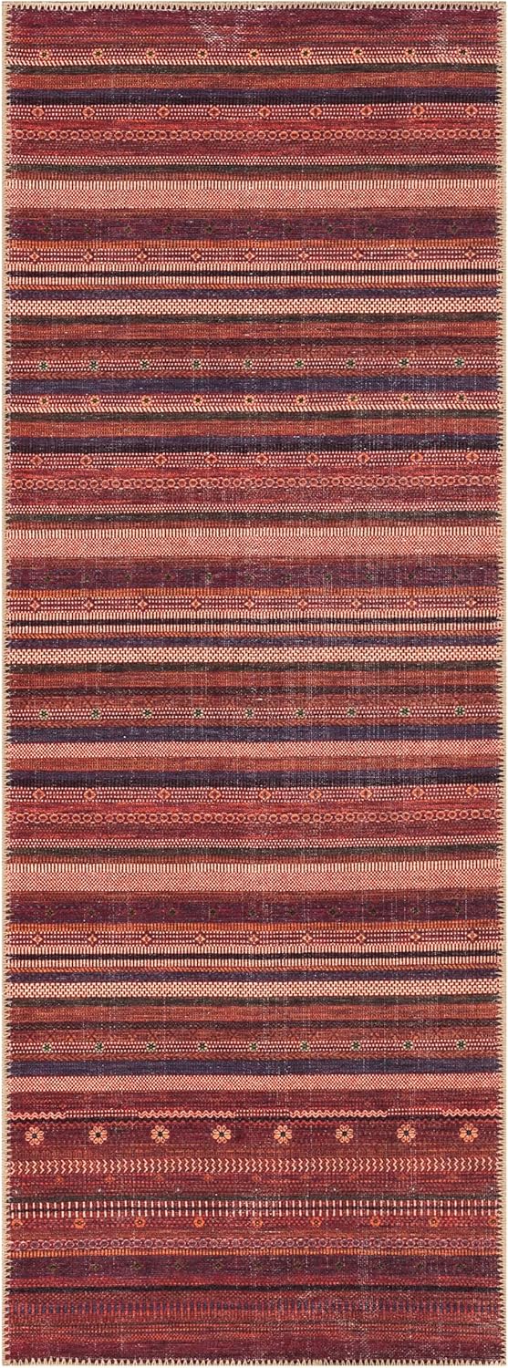 Keen Home Design 2x7 Rug - Machine Washable Runner Rug with Non-Slip Backing, Ideal for Hallway, Entryway, Kitchen, Laundry Room - Vintage, Easy Clean, Durable, Low Pile Rug - (2'6" x 7')