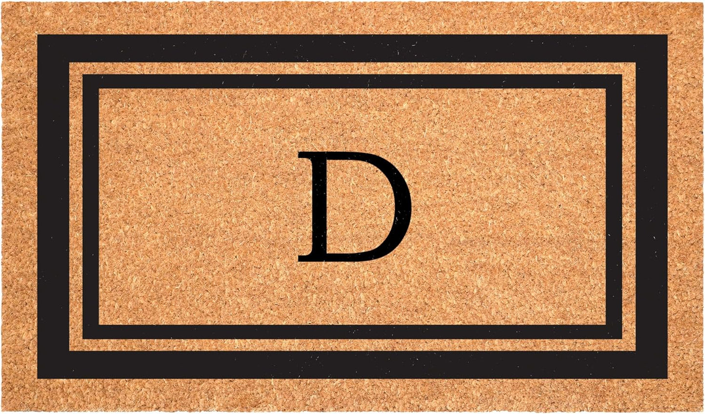 Calloway Mills 152962448 Black Border 24" x 48" Monogram Doormat (Letter D)