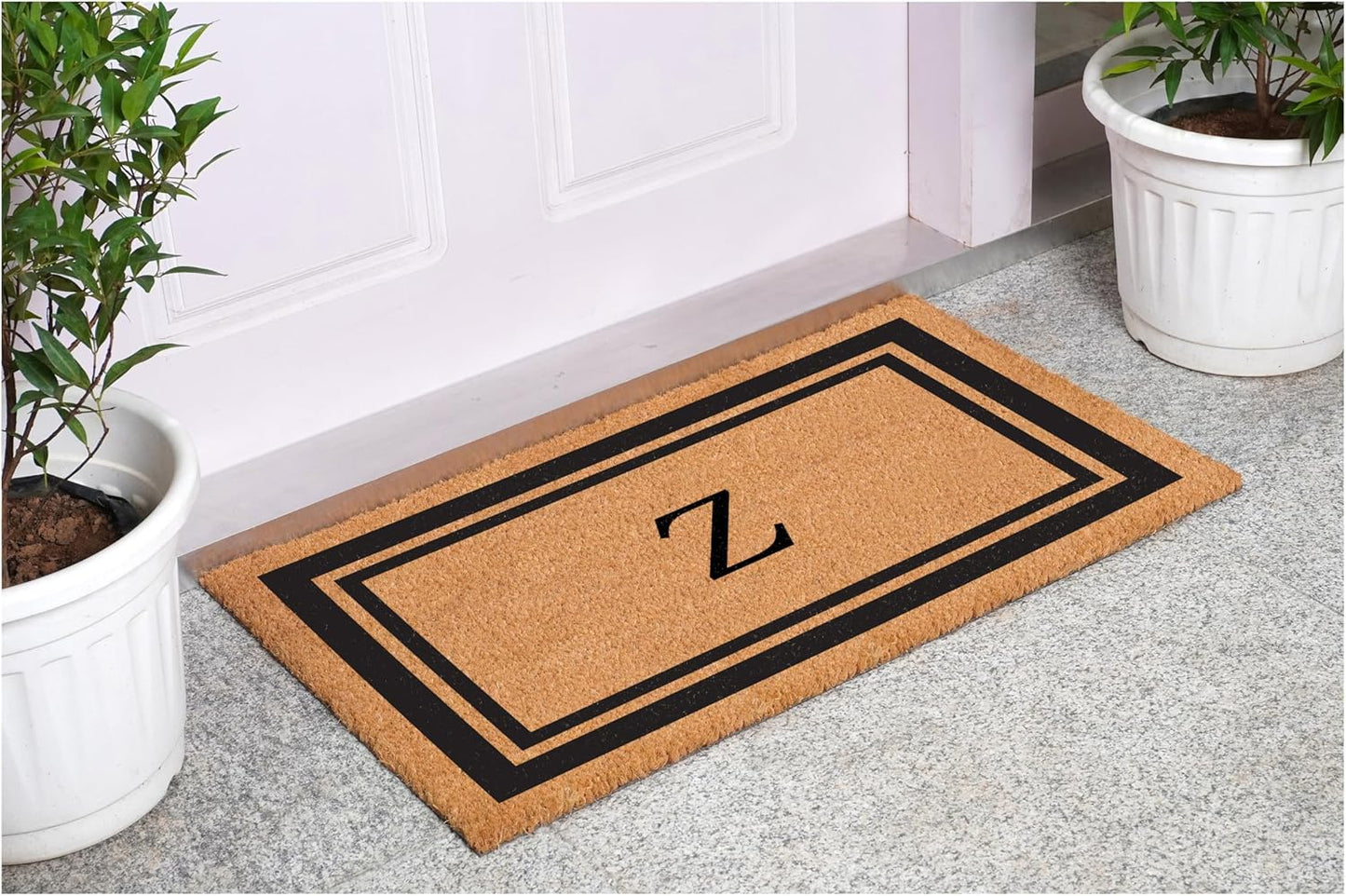 Calloway Mills 152963048Z Black Border 30" x 48" Monogram Doormat Letter (Z)