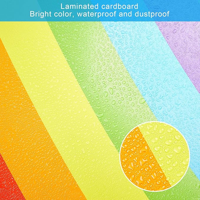 Sumind 10 Pcs Jumbo Rainbow Wall Decal Cardboard Cutouts Bulletin Board Set Paper Cloud with Glue Point Dot Colorful Giant Rainbow Decoration for Girls Birthday Party Backdrop Photobooth Room Decor