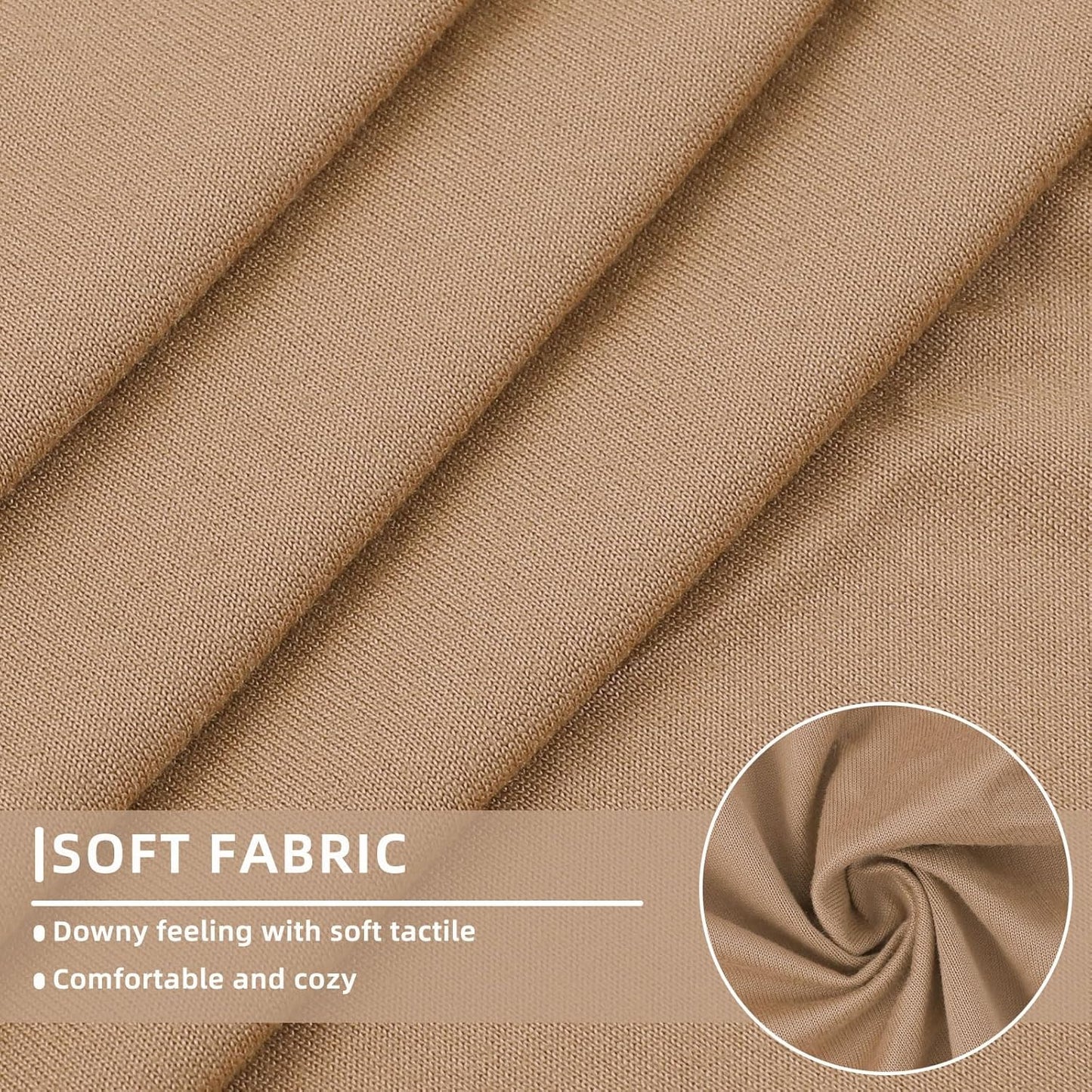 hyha Waterproof Couch Cushion Covers, Stretch Sofa Couch Seat Slipcover for Dog Washable, Non-Slip Waterproof Outdoor Cushion Covers for Patio Furniture Replacement (2 Pieces, Camel)