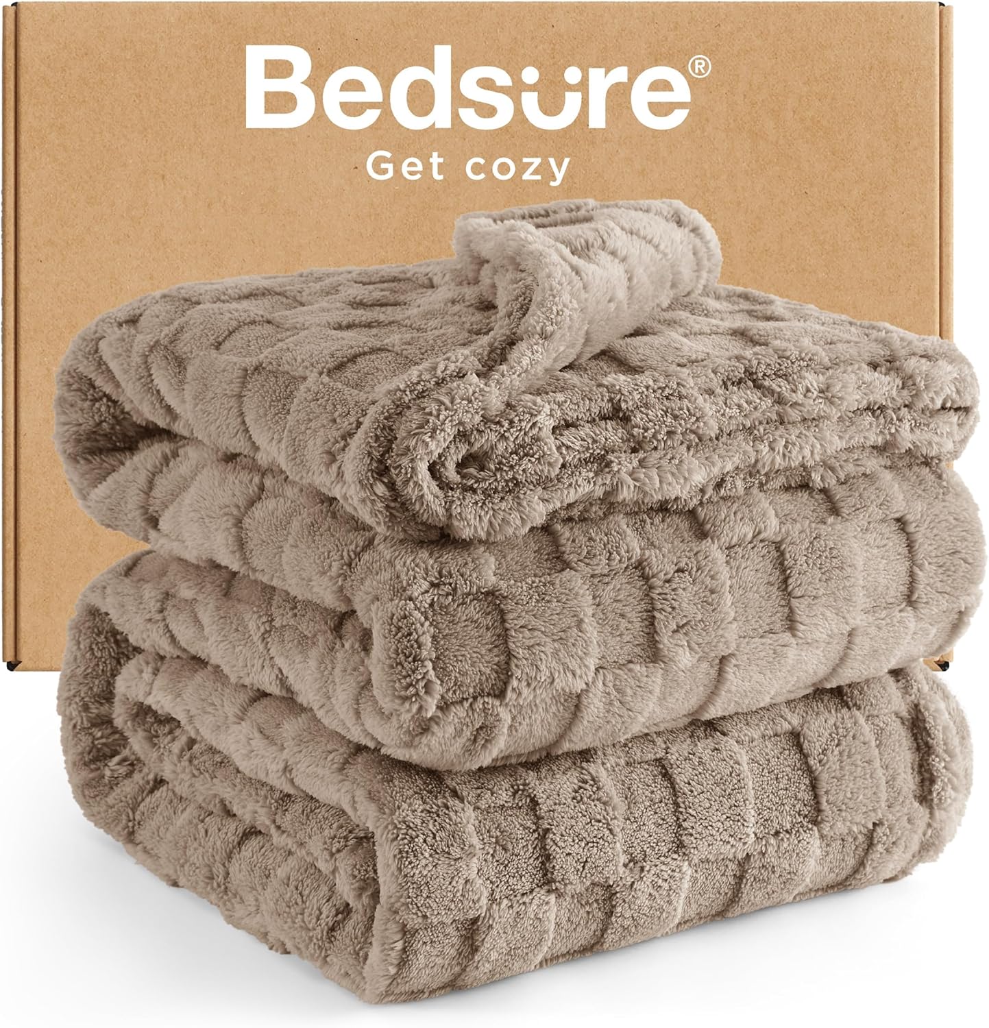 Bedsure GentleSoft King Size Blanket for Bed - Super Soft Cozy Blankets for Women Men Girls, Large Fuzzy Fleece Throw for Bedroom Decor, Light Taupe,108x90 Inches