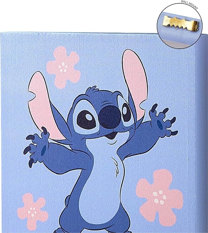 Disney Lilo & Stitch and Angel Canvas Wall Art – 4-Piece Set for Kids’ Room Décor, Each Print 12"x12", Colorful and Fun Artwork for Bedroom, Nursery, or Playroom