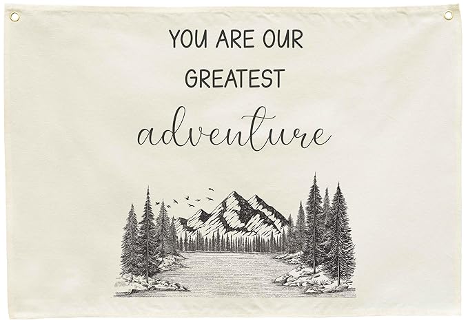 Nursery Nursery Bedroom Playroom Door Decor-Rectangular Banner Wall Decor Poster Flag Sign Art for Baby Boy Girl Kids Teen-Baby,Shower Birthday Christmas Gift-You Are Our Greatest Adventure