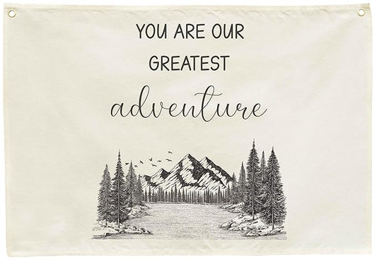 Nursery Nursery Bedroom Playroom Door Decor-Rectangular Banner Wall Decor Poster Flag Sign Art for Baby Boy Girl Kids Teen-Baby,Shower Birthday Christmas Gift-You Are Our Greatest Adventure