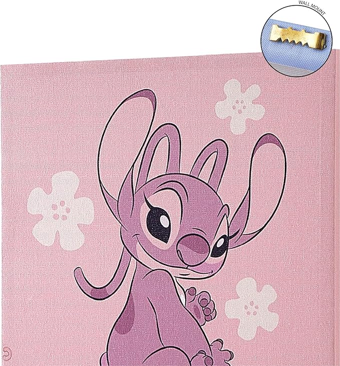 Disney Lilo & Stitch and Angel Canvas Wall Art – 4-Piece Set for Kids’ Room Décor, Each Print 12"x12", Colorful and Fun Artwork for Bedroom, Nursery, or Playroom