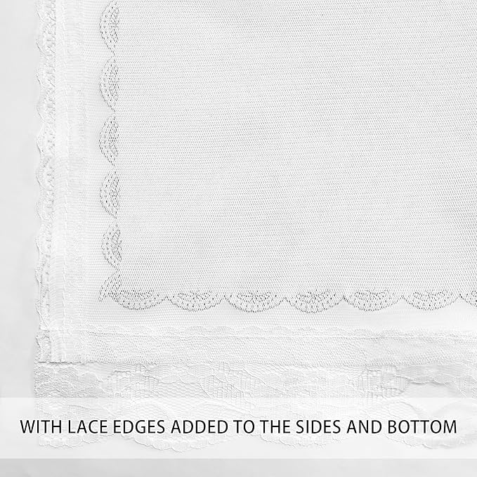 XiDi White Curtains 96 Inches Long for Girls Bedroom Living Room Darkening Privacy Double Layer Curtains with Sheer Overlay for Kids Toddler Princess Nursery Room Decor Grommet Window Drapes W52 X L96