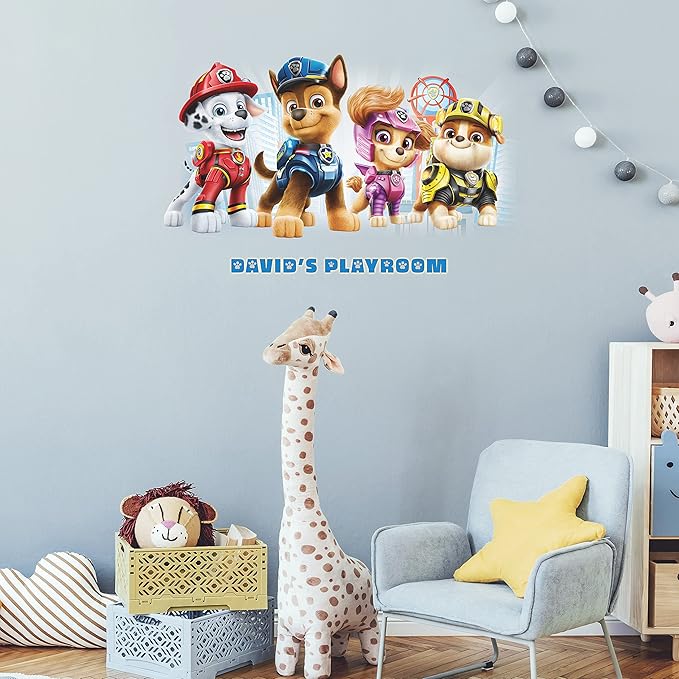 RoomMates RMK5122GM Paw Patrol Peel and Stick Giant Wall Decals with Alphabet for Personalization