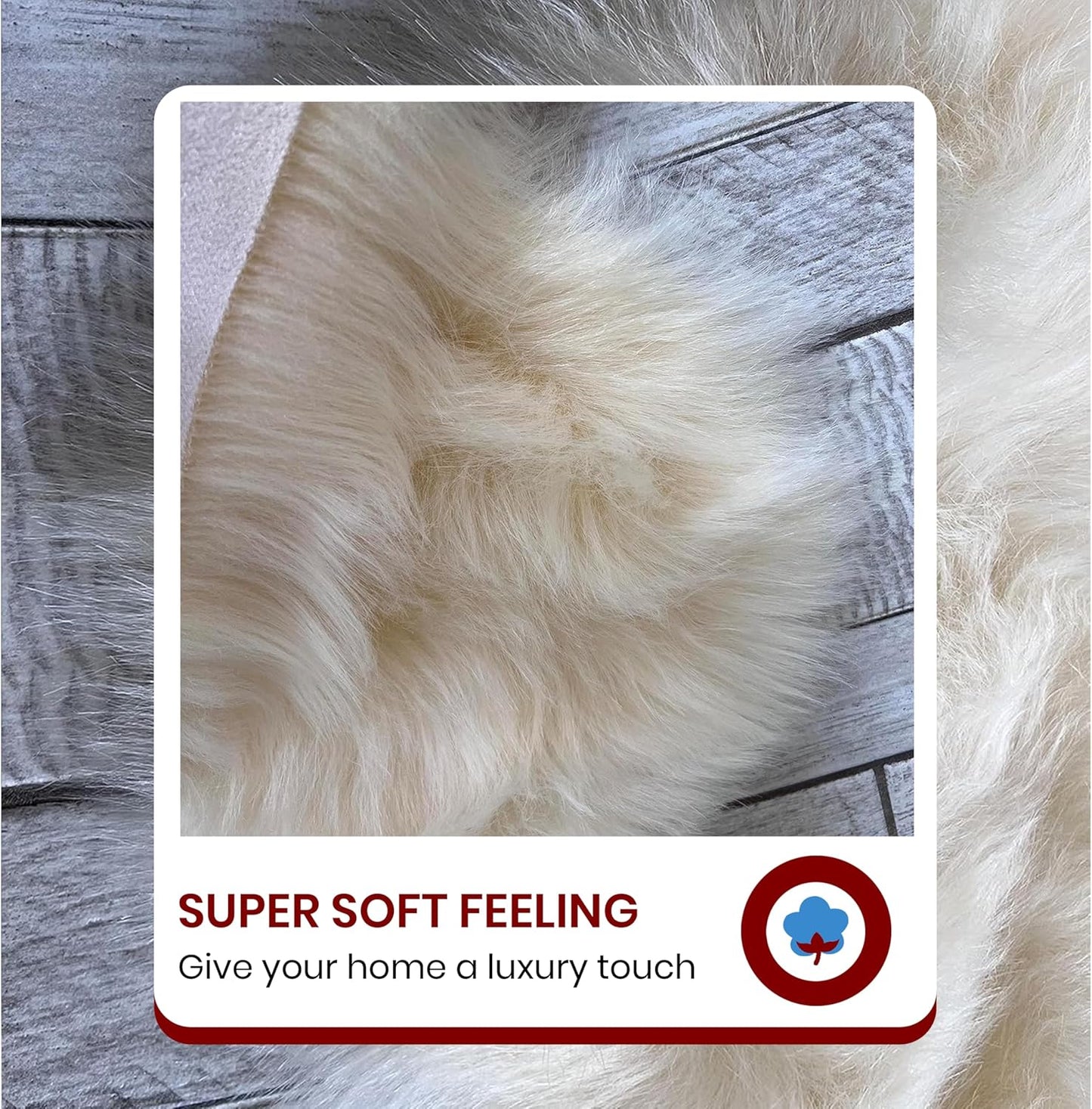 LAMBZY Faux Sheepskin Soft Hypoallergenic Free Shape Silky Shag Rug, Luxury Shaggy Silky Plush Carpet for Bedrooms Rugs Living Room Kids Rooms Sofa Floor Rugs (Single 2'x3', 60x90cm Cream)