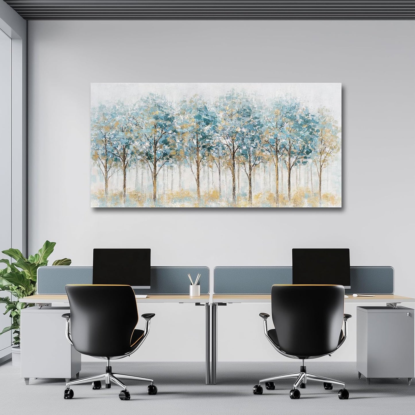Belmrxne Tree of Life Wall Art Black and Gold Wall Decor Minimalist Canvas Painting Forest Artwork for Living Room Bedroom Dining Room Office Home Decor 20x40 inch