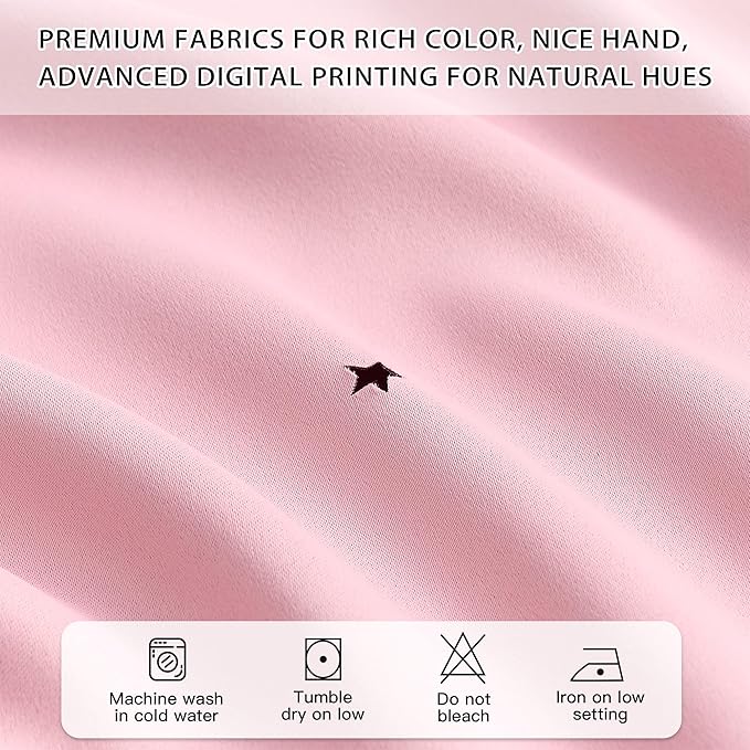 XiDi Light Pink Blackout Curtains for Girls Bedroom 90 Inches Long 2 Panels, Thermal Insulated Room Darkening Drapes for Nursery Living Room Grommet Top Noise Reducing Hollow Star Curtains W52 x L90
