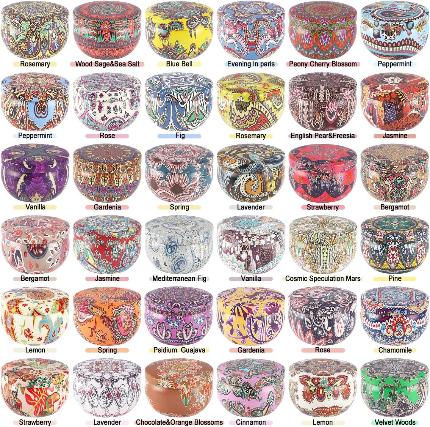 36 Pack Scented Candles Set for Home, Relaxing Stress Relief, Aromatherapy - Natural Soy Wax and Fragrance - Gifts for Women, Mom, Best Friend, Wife, Birthday