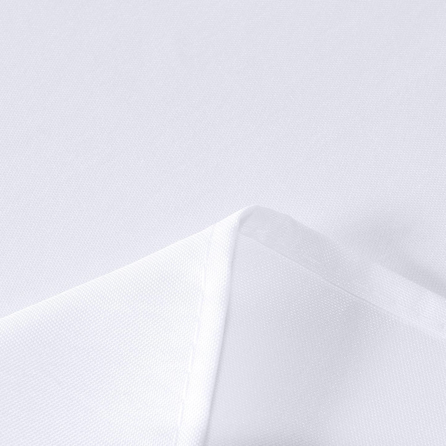 sancua Rectangle Tablecloth - 90 x 156 Inch - Water Resistant Spill Proof Washable Polyester Table Cloth, Decorative Fabric Table Cover for Dining Tables, Buffet Parties and Camping, White