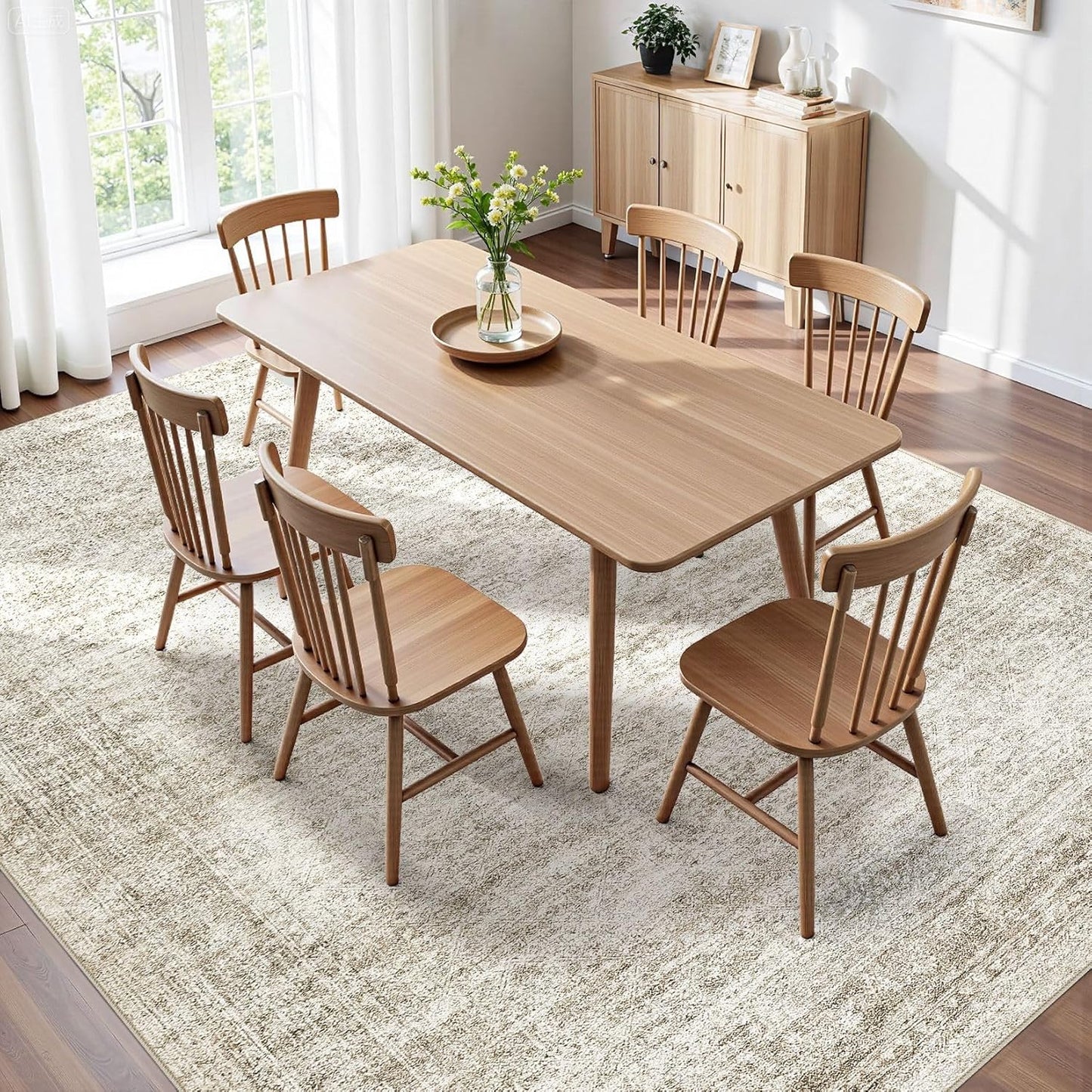 Washable Area Rugs for Living Room -5x7 Neutral Vintage Distressed Floral Farmhouse Boho Large Soft Floor Rug Indoor Non Slip Carpet for Living Room Bedroom Dining Room Office-Beige