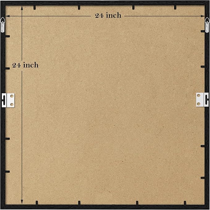 eletecpro 24x24 Picture Frames Set of 9, Classic Gallery Wall Frame Set for 20x20 Photos with Mat or 24x24 without Mat, Storyline Picture Frame for Art Prints, Black Poster Frames for Home Decor Wall