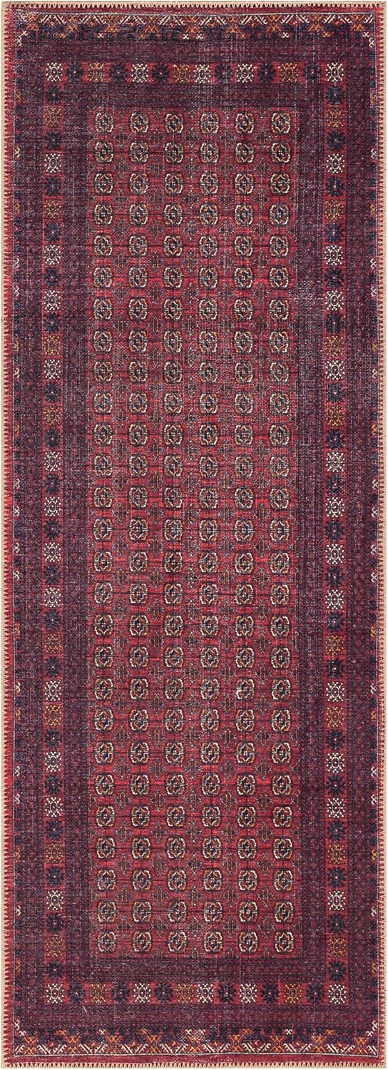 Keen Home Design 2x12 Rug - Machine Washable Runner with Non-Slip Backing, Ideal for Hallway, Entryway, Kitchen, Laundry Room - Vintage, Easy Clean, Durable, Low Pile Rug - (2'6" x 12')