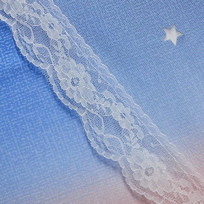 XiDi Curtains for Bedroom Decor, Rainbow PinkGreyBlue-52-45