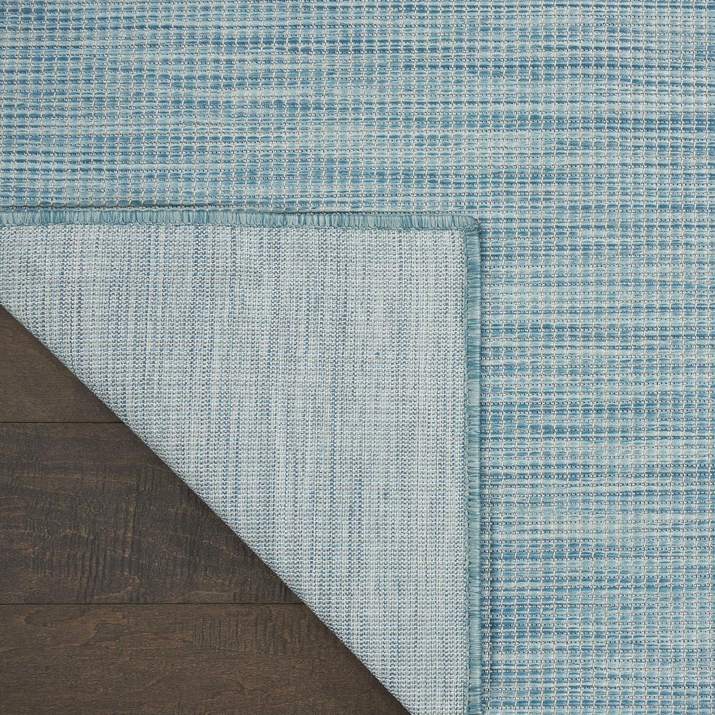 Nourison Home Positano Indoor/Outdoor Aqua 2'2" x 12' Area Rug, Easy Cleaning, Non Shedding, Bed Room, Living Room, Dining Room, Backyard, Deck, Patio (2x12)