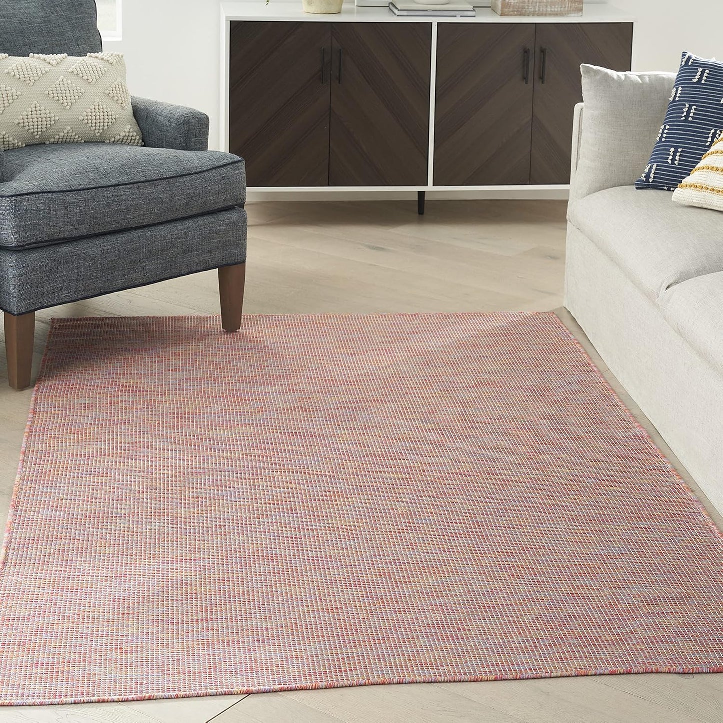 Nourison Home Positano Indoor/Outdoor Rainbow 3' x 5' Area Rug, Easy Cleaning, Non Shedding, Bed Room, Living Room, Dining Room, Backyard, Deck, Patio (3x5)
