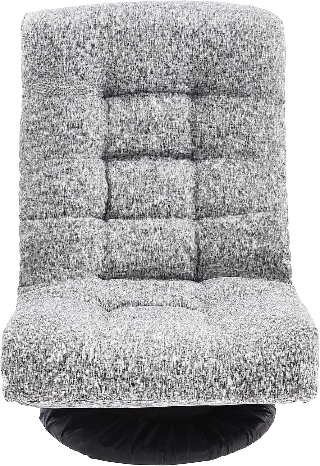Amazon Basics Swivel Foam Lounge Chair with Headrest, Floor-Compatible, Adjustable, Gaming, 26.3D x 23.5W x 13.7H in, Grey