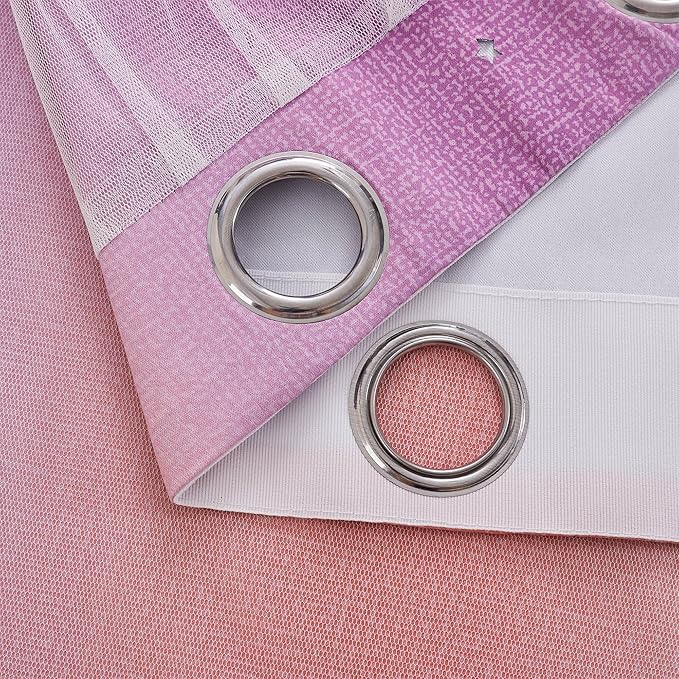 XiDi Curtains for Bedroom Decor, Rainbow Pink PurpleYellow34/96/1
