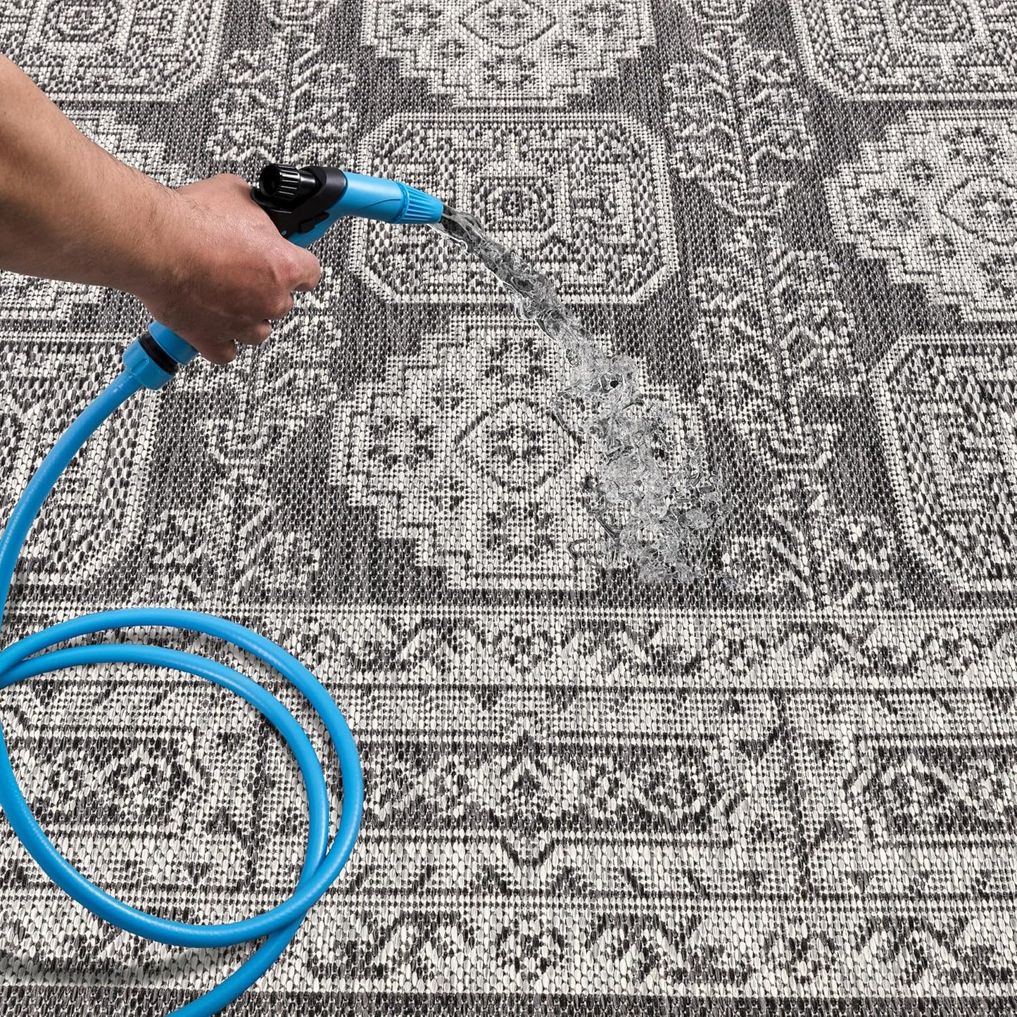 Keen Home Design Terrace Outdoor Area Rug - 10x14 Washable Indoor/Outdoor Rug for Patio, Kitchen, Balcony, Beach, Garden, Deck and Porch, Size: 10'x14'