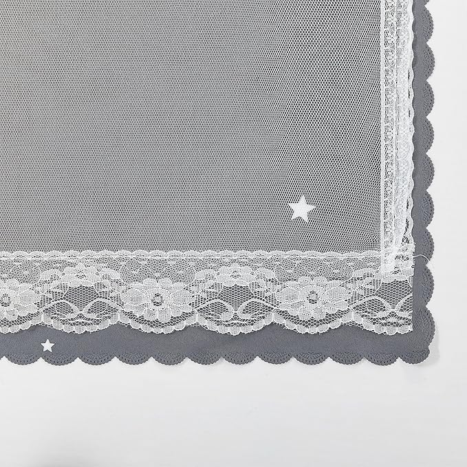 XiDi Grey Curtains for Bedroom 63 Inches Long 2 Panels Hollow Star Curtains Thermal Insulated Modern Luxury Unicorn Decor for Little Girl Kids Room Living Room Gray Blackout Curtains 34W x 63L
